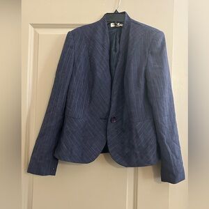 Amanda Smith Blue Sport Coat Single-Breasted Notched Lapel